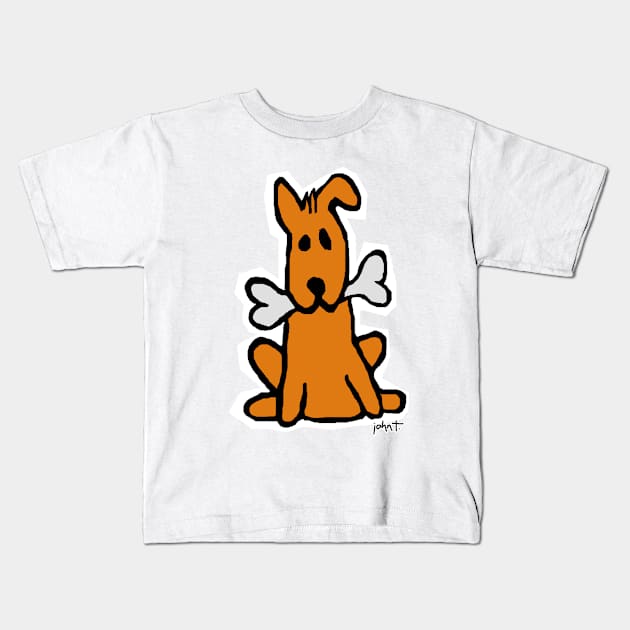 Dog & Bone Kids T-Shirt by JohnT